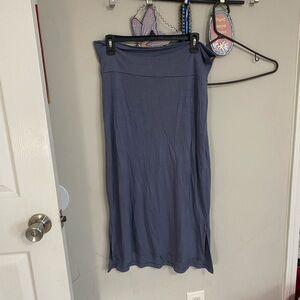 Chic Slate Blue Pencil Skirt